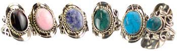 (image for) Stone adjustable ring (various)